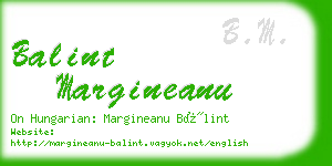 balint margineanu business card